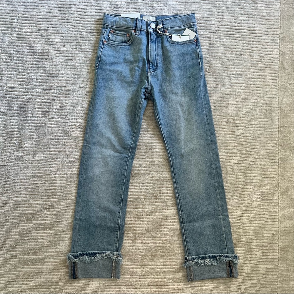 DL1961 Girls Emie Straight Jeans with Frayed Hem